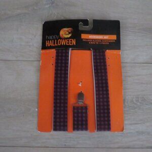 Happy Halloween" SUSPENDERS PURPLE AND BLACK